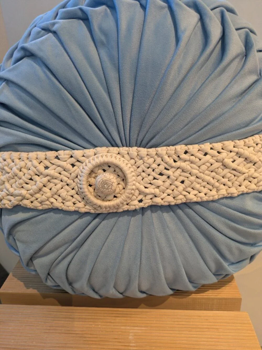 Vintage Oscar de la Renta ivory macrame belt woven cord pattern size 10.